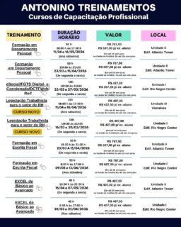🚨 TURMAS DE MARÇO JÁ NAS ÚLTIMAS VAGAS! 🚨
Garanta sua inscrição e dê um novo passo na sua carreira profissional! 💼✨
Fale conosco no Whatsapp e garanta seu desconto de ex-aluno🤩😎
92 99129-5051