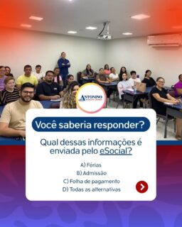📢 Você está preparado para as exigências do mercado?
O eSocial faz parte da rotina das empresas e exige profissionais atualizados, atentos aos prazos e às constantes mudanças da legislação trabalhista.
💼 Dominar essa ferramenta significa atuar com mais segurança, evitar erros e agregar valor ao seu currículo.
✅ Eventos do eSocial 
✅ FGTS Digital 
✅ DCTFWeb 
✅ Principais rotinas e atualizações
🚀 Atualize seus conhecimentos e destaque-se no mercado de trabalho!
🌐 www.antoninotreinamento.com.br⁠
📲 WhatsApp: (92) 99129-5051
#eSocial #FGTSDigital #DCTFWeb #DepartamentoPessoal #capacitação