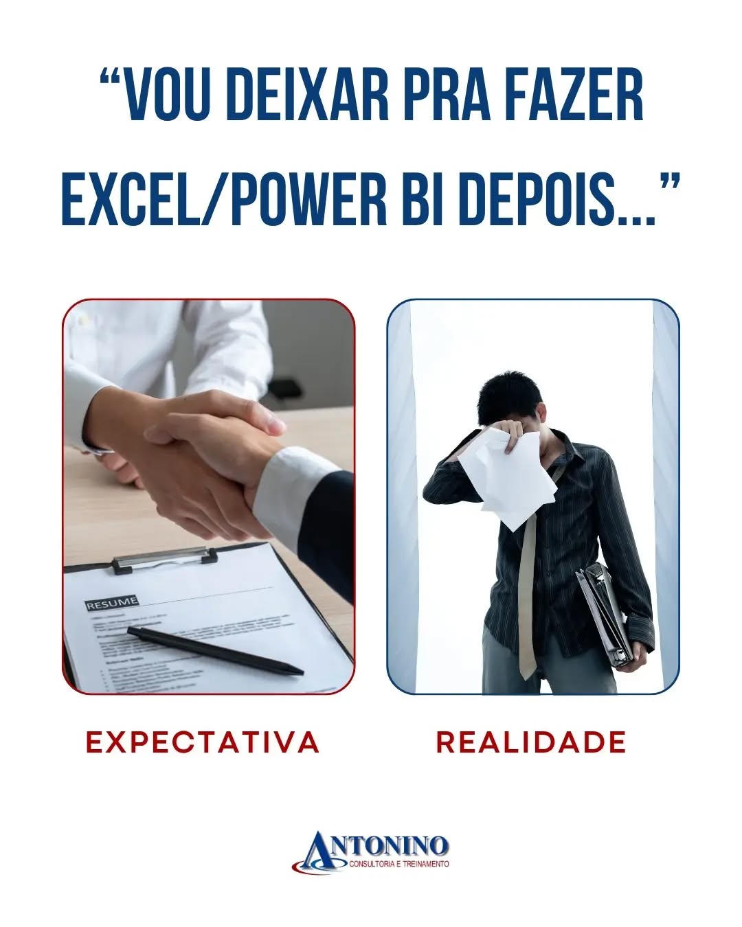 👉🏻 "Depois eu faço..."
Essa é uma das frases que mais atrasam o crescimento profissional.
Enquanto você adia a decisão de aprender Excel ou Power BI, o mercado continua evoluindo e as empresas seguem valorizando profissionais cada vez mais preparados.
A diferença entre dois candidatos muitas vezes não está apenas na experiência, mas em quem investiu em novas competências e está pronto para entregar resultados desde o primeiro dia.
📊 Não espere precisar para começar a aprender. Quando a oportunidade aparecer, você precisa estar preparado para aproveitá-la.
🚀 Invista hoje no seu conhecimento e fortaleça o seu currículo para as oportunidades de amanhã.
🌐 www.antoninotreinamento.com.br
📲 WhatsApp: (92) 99129-5051
#Excel #PowerBI #QualificaçãoProfissional #MercadoDeTrabalho #Carreira