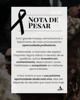 🖤 NOTA DE PESAR
Hoje nos despedimos de mais uma oportunidade profissional.
Causa da perda: falta de qualificação.
Enquanto alguns dizem "depois eu faço um curso", outros investem em conhecimento e conquistam as melhores oportunidades.
🚀 Não espere a oportunidade chegar. Prepare-se para ela!
🌐 www.antoninotreinamento.com.br
📲 https://wa.me/5592991295051
#QualificaçãoProfissional #Empregabilidade #DepartamentoPessoal #AntoninoTreinamento #Cursosemmanaus