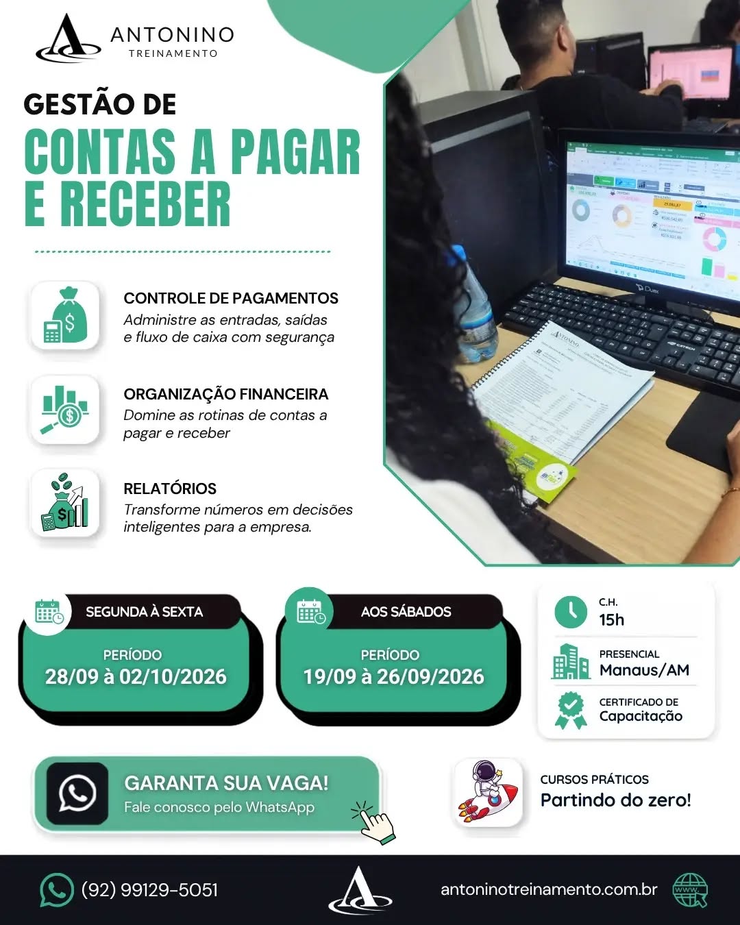 📊 GESTÃO QUE GERA RESULTADOS!
Aprenda a organizar processos, tomar decisões com mais segurança e transformar conhecimento em resultados para sua empresa. 🚀
🎯 Invista na sua qualificação e prepare-se para crescer!
🌐 antoninotreinamento.com.br
📲 (92) 99129-5051 - Link bio e story
#Gestão #GestãoEmpresarial #GestãoFinanceira #Liderança #Administração
