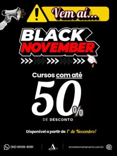 🖤🔥 BLACK NOVEMBER ANTONINO TREINAMENTO!
🗓 ANOTE NA AGENDA: 01/11
🚨 Novembro vai começar com oportunidades especiais para investir na sua carreira e dar o próximo passo na sua vida profissional!
🎓 Cursos nas áreas de:
💼 Departamento Pessoal e RH
🧾 Escrita Fiscal e Faturamento
📊 Excel e Power BI
💰 Financeiro
⚖️ Legislação Trabalhista
🦺 SST / NR-1 e muito mais!
🖤 EX-ALUNOS TERÃO PRIORIDADE NAS PRIMEIRAS VAGAS!
👀 Prepare-se para aproveitar condições especiais e transformar conhecimento em novas oportunidades!
📅 01 DE NOVEMBRO
📲 (92) 99129-5051
🌐 www.antoninotreinamento.com.br