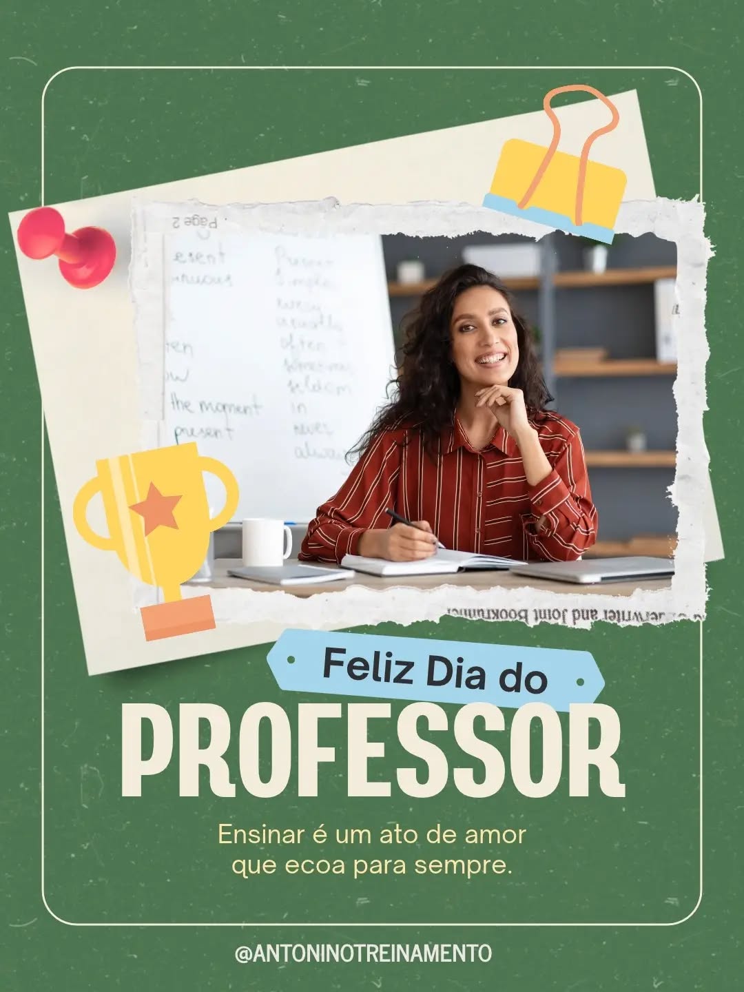 🍎📚 FELIZ DIA DOS PROFESSORES! 👩🏫👨🏫
Ensinar é transformar conhecimento em oportunidades e inspirar pessoas a construírem um futuro melhor! 💙✨
A Antonino Treinamento agradece a todos os professores que, com dedicação e compromisso, fazem a diferença na vida de tantos alunos.
👏 Nosso reconhecimento e gratidão a quem transforma vidas por meio da educação!
💙 Feliz Dia dos Professores!