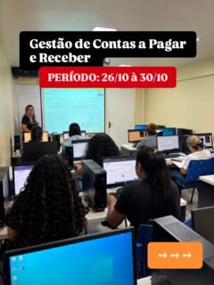 💰📊 CURSO DE GESTÃO DE CONTAS A PAGAR E RECEBER!
📅 Início: 26/10
Aprenda na prática a organizar pagamentos, controlar recebimentos e gerenciar o fluxo financeiro de uma empresa! 🚀
📲 Garanta sua vaga: (92) 99129-5051
🌐 www.antoninotreinamento.com.br